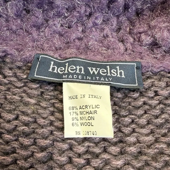 Helen Welsh Vintage Mohair Wool Blend High Side Slit Open Cardigan Size M Purple - Picture 16 of 16